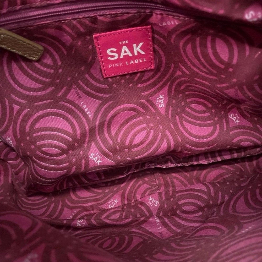 The Sak Leather Shoulder Bag Metallic Gold  Barrel Bag Pink Label - Picture 5 of 12